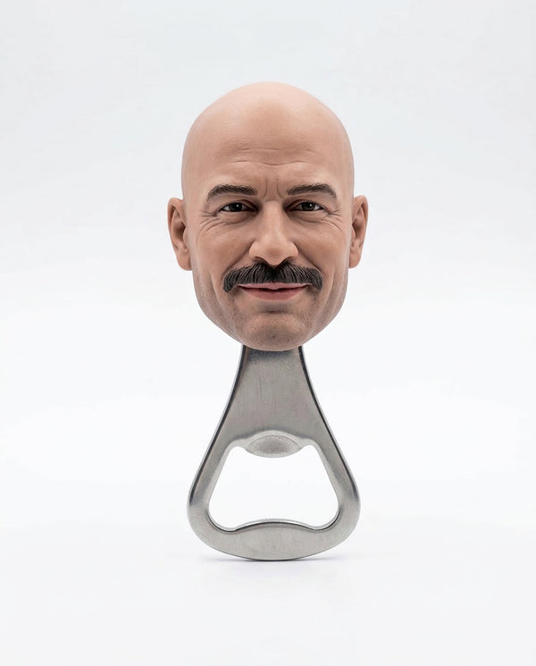 פותחן בקבוקים עם ראש מפוסל